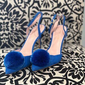 Kate Spade Royal Blue Suede Ankle Strap Pumps — Size 8